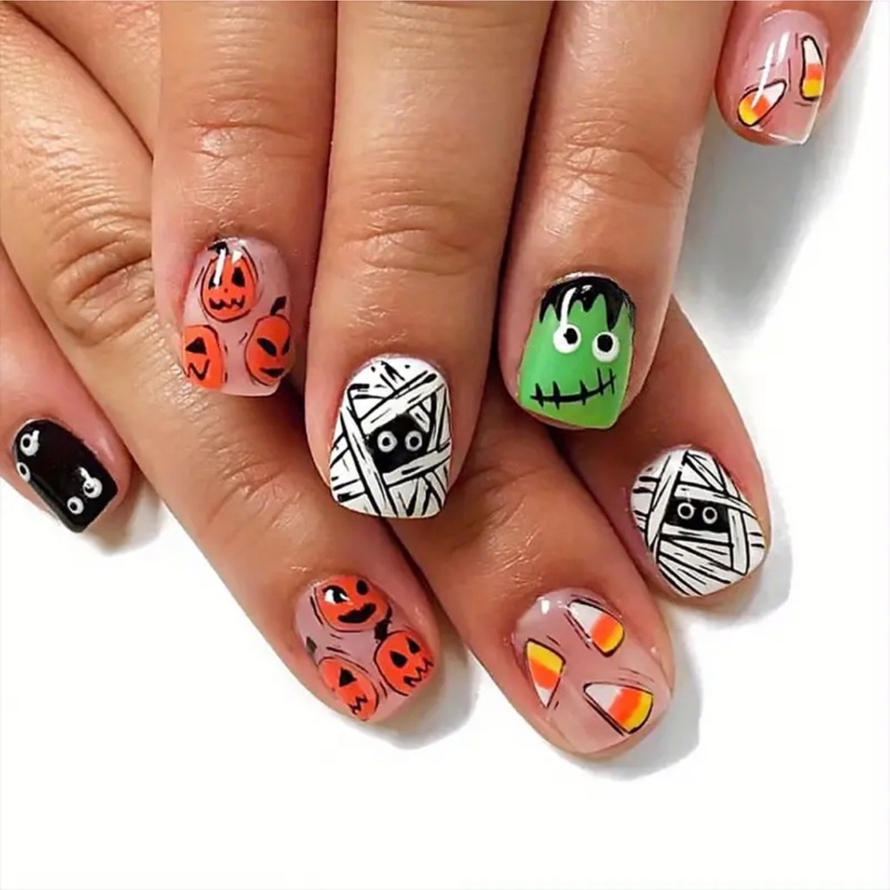 Halloween Cute Short Press On Nails